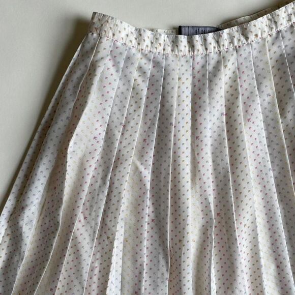Vintage pleated white & pastel midi skirt - Picture 3 of 6